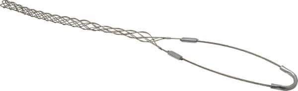 Woodhead Electrical - 1/2 to 0.61 Inch Cable Diameter, Tinned Bronze, Single Loop Support Grip - 18 Inch Long, 770 Lb. Breaking Strength, 11 Inch Mesh Length - Exact Industrial Supply