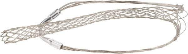 Woodhead Electrical - 1-3/4 to 1.99 Inch Cable Diameter, Tinned Bronze, Single Loop Support Grip - 34 Inch Long, 2,640 Lb. Breaking Strength, 20 Inch Mesh Length - Exact Industrial Supply