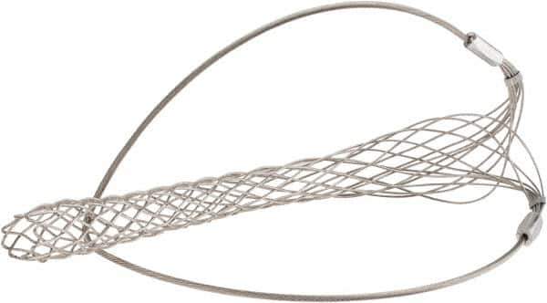 Woodhead Electrical - 2 to 2.49 Inch Cable Diameter, Tinned Bronze, Single Loop Support Grip - 28 Inch Long, 3,760 Lb. Breaking Strength, 22 Inch Mesh Length - Exact Industrial Supply