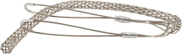 Woodhead Electrical - 3/4 to 0.99 Inch Cable Diameter, Tinned Bronze, Double Loop Support Grip - 36 Inch Long, 2,700 Lb. Breaking Strength, 26 Inch Mesh Length - Exact Industrial Supply