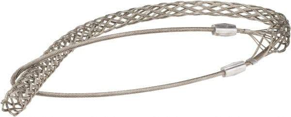 Woodhead Electrical - 1 to 1.24 Inch Cable Diameter, Tinned Bronze, Single Loop Support Grip - 39 Inch Long, 4,720 Lb. Breaking Strength, 29 Inch Mesh Length - Exact Industrial Supply