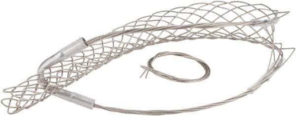 Woodhead Electrical - 3/4 to 0.99 Inch Cable Diameter, Tinned Bronze, Single Loop Support Grip - 22 Inch Long, 1,320 Lb. Breaking Strength, 14 Inch Mesh Length - Exact Industrial Supply