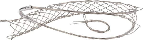 Woodhead Electrical - 1-1/2 to 1.74 Inch Cable Diameter, Tinned Bronze, Single Loop Support Grip - 30 Inch Long, 1,680 Lb. Breaking Strength, 18 Inch Mesh Length - Exact Industrial Supply