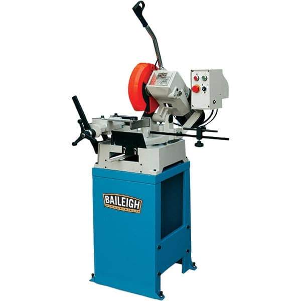 Baileigh - 1 Cutting Speed, 10" Blade Diam, Cold Saw - 54 RPM Blade Speed, Floor Machine, 1 Phase, Compatible with Ferrous/Non-Ferrous Material - Exact Industrial Supply