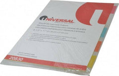 UNIVERSAL - 8-1/2 x 11" 5 Tabs, Single Sided Clear Mylar Reinforced Binding Edge, Insertable Tab Economy Indexes - Multicolor Tabs, Buff Folder - Exact Industrial Supply