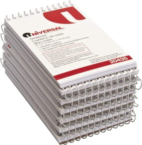 UNIVERSAL - 50 Sheet, 5 x 3", Glue Top Ruled Writing Pad - White - Exact Industrial Supply