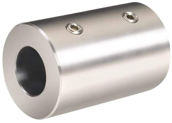 Climax Metal Products - 10mm Inside x 19mm Outside Diam, Metric Set Screw Rigid Coupling without Keyway - 20mm Long - Exact Industrial Supply