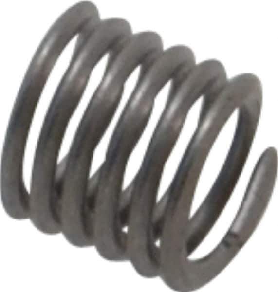 Heli-Coil - #8-32 UNC, 0.246" OAL, Free Running Helical Insert - 6 Free Coils, Tanged, Titanium, Bright Finish, 1-1/2D Insert Length - Exact Industrial Supply