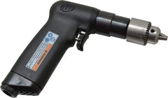 Ingersoll-Rand - 1/4" Keyed Chuck - Pistol Grip Handle, 3,800 RPM, 11 CFM, 0.33 hp, 90 psi - Exact Industrial Supply