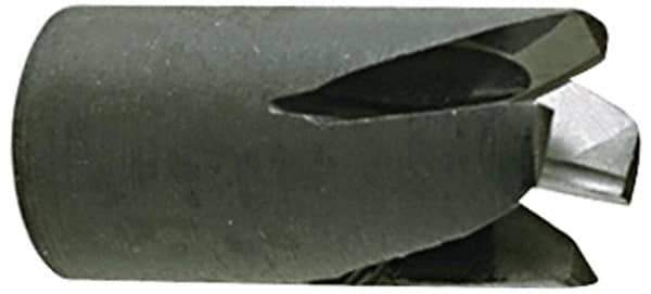 Made in USA - 60° Included Angle, 3/4-16" Hole Thread, Chamfer Edge, High Speed Steel, Outer Tube Edge Finishing Cutter - 1-1/2" Cutter Head Outside Diam, 1" Max Workpiece, 1-3/4" Long, 1/4" Threaded Hole Diam - Exact Industrial Supply