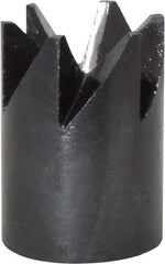 Made in USA - 90° Included Angle, 3/8-24" Hole Thread, Chamfer Edge, High Speed Steel, Outer Tube Edge Finishing Cutter - 7/8" Cutter Head Outside Diam, 1/2" Max Workpiece, 1-1/4" Long, 1/8" Threaded Hole Diam - Exact Industrial Supply