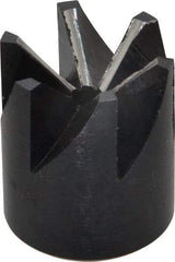 Made in USA - 90° Included Angle, 1/2-20" Hole Thread, Chamfer Edge, High Speed Steel, Outer Tube Edge Finishing Cutter - 1-1/8" Cutter Head Outside Diam, 3/4" Max Workpiece, 1-5/16" Long, 1/4" Threaded Hole Diam - Exact Industrial Supply