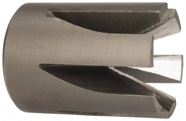 Made in USA - 90° Included Angle, 3/4-16" Hole Thread, Chamfer Edge, High Speed Steel, Outer Tube Edge Finishing Cutter - 1-1/2" Cutter Head Outside Diam, 1" Max Workpiece, 1-3/4" Long, 1/4" Threaded Hole Diam - Exact Industrial Supply