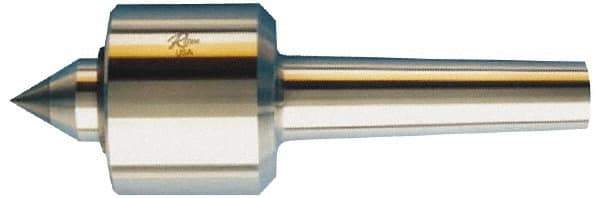 Riten - MT4 Taper Shank, 3-1/16" Head Diam Carbide Tipped Live Center - 5,000 Max RPM, 2-25/32" Head Length, 1-3/8" Point Diam, 1-13/16" Point Len, 1,000 Lb Max Workpc, 7/8" Tip Diam, Standard Point - Exact Industrial Supply