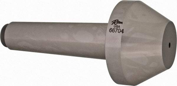 Riten - 2-3/4" Head Diam, Hardened Tool Steel Bull Nose Point Solid Dead Center - 4MT Morse Taper, 2-3/4" Point Diam, 1.077" Point Length, 2-5/64" OAL - Exact Industrial Supply