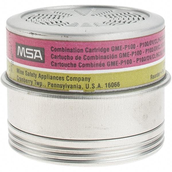 MSA - Organic Vapor, Chlorine, Sulfur, Dioxide & Hydrogen Chloride, Hydrogen Sulfide, Ammonia, Methylamine, Formaldehyde, Hydrogen Fluoride & Particulate Protection PAPR Combination Multi-Gas/P100 Particulate Filter Cartridge - Exact Industrial Supply