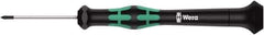 Wera - #000 Phillips Point, 40mm Blade Length Precision Phillips Screwdriver - 137mm OAL - Exact Industrial Supply