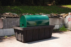 Eagle - 373 Gal Sump, 10,000 Lb Capacity, 1 Drum, Polyethylene Spill Deck or Pallet - 84" Long x 44" Wide x 30" High, Black, Drain Included, Horizontal, 1 Tank Drum Configuration - Exact Industrial Supply