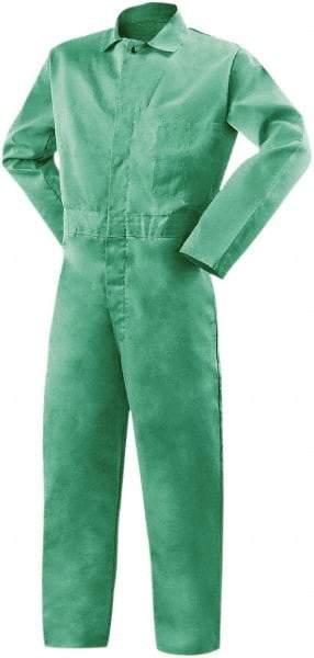 Steiner - Size 5XL, Green, Snap, Flame Resistant/Retardant Coverall - Cotton, 3 Pockets - Exact Industrial Supply
