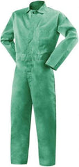 Steiner - Size 6XL, Green, Snap, Flame Resistant/Retardant Coverall - Cotton, 3 Pockets - Exact Industrial Supply