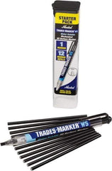 Markal - Black All Purpose Wax Crayon - Flat Tip - Exact Industrial Supply