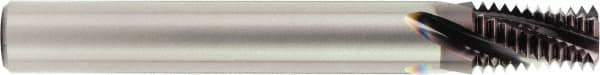 OSG - 2-1/2 - 8 NPT, 0.91" Cutting Diam, 4 Flute, Solid Carbide Helical Flute Thread Mill - Internal Thread, 1-7/16" LOC, 4" OAL, 1" Shank Diam - Exact Industrial Supply