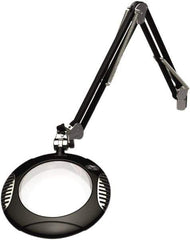 O.C. White - 43 Inch, Spring Suspension, Clamp on, LED, Black, Magnifying Task Light - 8 Watt, 7.5 and 15 Volt, 2x Magnification, 5-1/4 Inch Wide, 7-1/2 Inch Long - Exact Industrial Supply