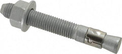 Powers Fasteners - 3/4" Diam, 3/4" Drill, 5-1/2" OAL, 1-5/8" Min Embedment Wedge Expansion Concrete Anchor - Steel, Galvanized Finish, Hex Nut Head, Hex Drive - Exact Industrial Supply