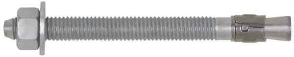 Powers Fasteners - 5/8" Diam, 5/8" Drill, 3-1/2" OAL, 4-1/2" Min Embedment Wedge Expansion Concrete Anchor - Steel, Galvanized Finish, Hex Nut Head, Hex Drive, 4-3/4" Thread Length - Exact Industrial Supply