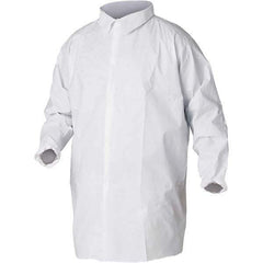 KleenGuard - Size 2XL White Lab Coat without Pockets - Microporous Film Laminate, Snap Front, Elastic Cuffs - Exact Industrial Supply