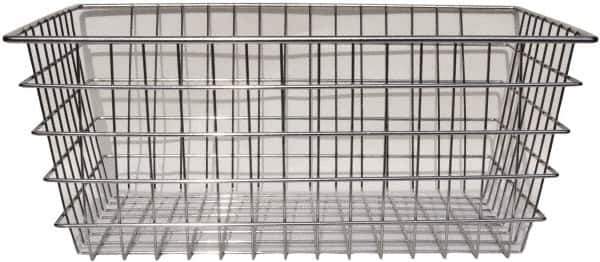 Marlin Steel Wire Products - 16" Deep, Rectangular Steel Wire Basket - 1-3/8" Perforation, 24" Wide x 10" High - Exact Industrial Supply