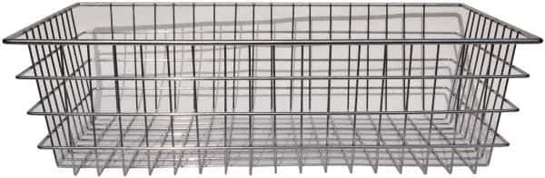 Marlin Steel Wire Products - 18" Deep, Rectangular Steel Wire Basket - 1-3/8" Perforation, 28" Wide x 8" High - Exact Industrial Supply