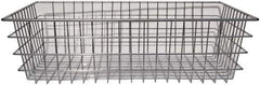 Marlin Steel Wire Products - 18" Deep, Rectangular Steel Wire Basket - 1-3/8" Perforation, 28" Wide x 8" High - Exact Industrial Supply