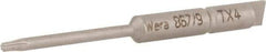 Wera - 4mm Drive, Torx Precision Screwdriver Bit - 1-3/4" OAL - Exact Industrial Supply