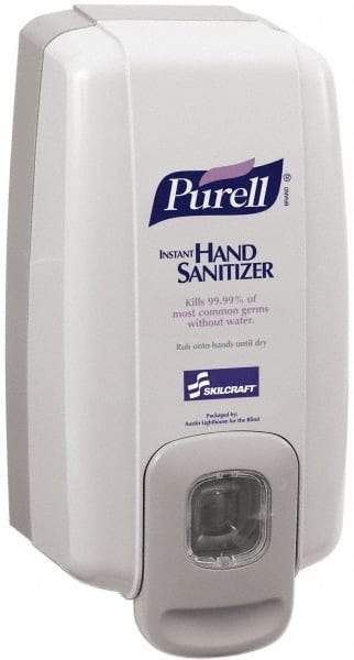 Ability One - 1000 mL Liquid Hand Sanitizer Dispenser - Plastic, Hanging, Gray - Exact Industrial Supply