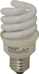 Philips - 13 Watt Fluorescent Residential/Office Medium Screw Lamp - 2,700°K Color Temp, 900 Lumens, 120 Volts, EL/mDT, 10,000 hr Avg Life - Exact Industrial Supply