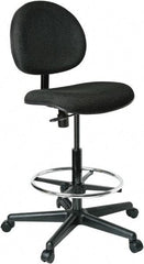 Bevco - 21 to 31" High Adjustable Height Swivel Stool - 27" Wide x 27" Deep, 100% Olefin Seat, Black - Exact Industrial Supply