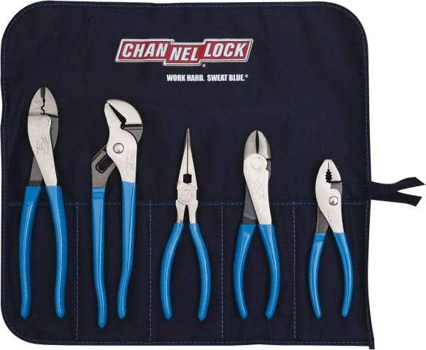 Channellock - 5 Piece Plier Set - Comes in Tool Roll - Exact Industrial Supply