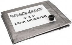 PRO-SAFE - Tarp-Shaped Light Duty Roof Leak Diverter - 5' Long x 5' Wide x 10 mil Thick, Black - Exact Industrial Supply