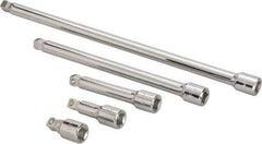 Paramount - 1/2" Drive Socket Wobble Extension Set - 5 Pieces, Includes 2, 3, 5, 10, 15" Lengths - Exact Industrial Supply