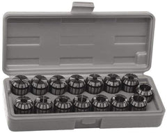 Accupro - 10 Piece, 1/8" to 13/32" Capacity, ER Coolant Collet Set - 0.02mm TIR, Series ER16 - Exact Industrial Supply
