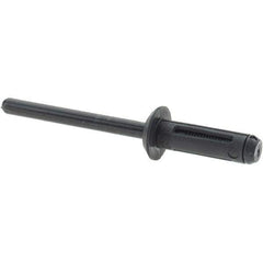 Value Collection - Large Flange Head Nylon Open End Blind Rivet - 5/32" to 1/4" Grip, 11/32" Head Diam, 21/32" Length Under Head, - Exact Industrial Supply