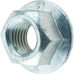 Value Collection - M10x1.50, 21mm Flange Diam, 11.5mm High, 15mm Across Flats, Flange Nut - Zinc Finish - Exact Industrial Supply