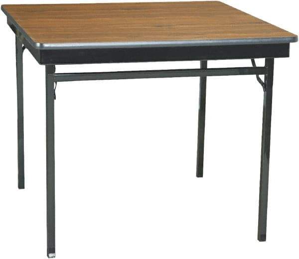 Barricks - 36" Long x 36" Wide x 30" High, Folding Table - Walnut & Black - Exact Industrial Supply