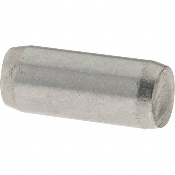 Value Collection - 5mm Diam x 12mm Pin Length 416 Stainless Steel Precision Dowel Pin - C 36-42 Hardness, 1 Beveled & 1 Rounded End - Exact Industrial Supply