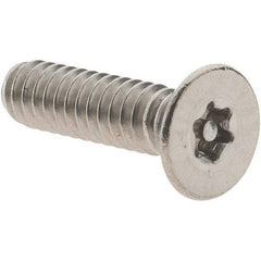 Value Collection - #10-24 UNC Pin In Torx Drive, Flat Screw - Grade 18-8 Stainless Steel, Uncoated, 3/4" OAL - Exact Industrial Supply