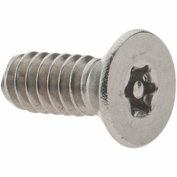 Value Collection - #10-24 UNC Pin In Torx Drive, Flat Screw - Grade 18-8 Stainless Steel, Uncoated, 1/2" OAL - Exact Industrial Supply