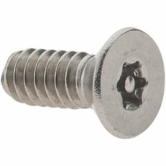 Value Collection - #10-24 UNC Pin In Torx Drive, Flat Screw - Grade 18-8 Stainless Steel, Uncoated, 1/2" OAL - Exact Industrial Supply