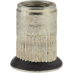 Value Collection - 1/4-28, 0.39 Insert Diam, 0.71" OAL, Sealed Head Open End Threaded Insert - 0.3906" Hole Diam, 1/2" Head Diam, Steel - Exact Industrial Supply