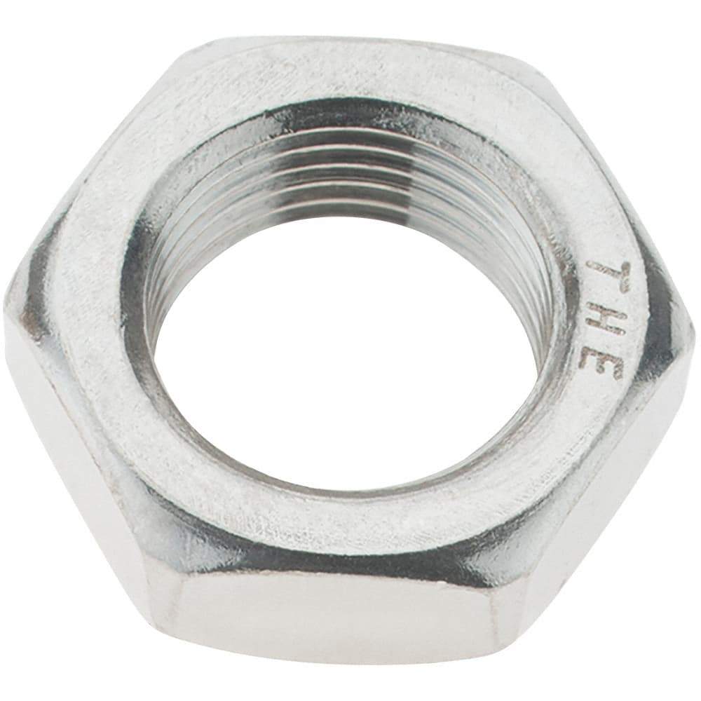 Value Collection - 3/4-16 UNC Stainless Steel Right Hand Hex Jam Nut - 1-1/8" Across Flats, 27/64" High - Exact Industrial Supply